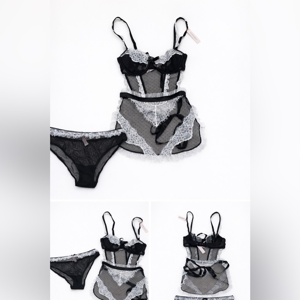 NWT Victoria’s Secret Sexy French Maid Lingerie 2 Piece Set